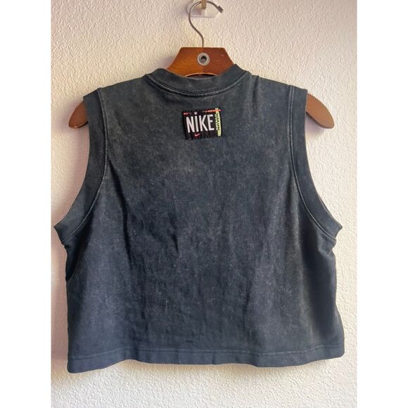 Nike Crew-Neck Acid Wash Retro Cropped Sleeveless Top - Size Medium - Picture 4 of 6